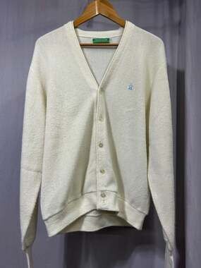 Vintage Grand Slam by Munsingwear Cream Cardigan Sweater Size XL